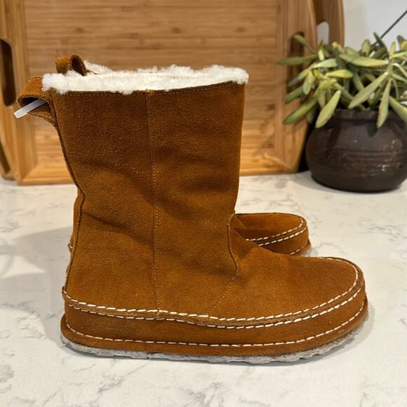 Birkenstock Lahti Mink Brown Suede Shearling boots bohemian western size 36 - Picture 1 of 10
